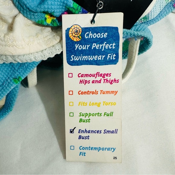 NWT Vintage 80s 90s 1 Pc Floral Swimsuit Size 16 Built In Underwire Bra PushUp - Picture 9 of 10